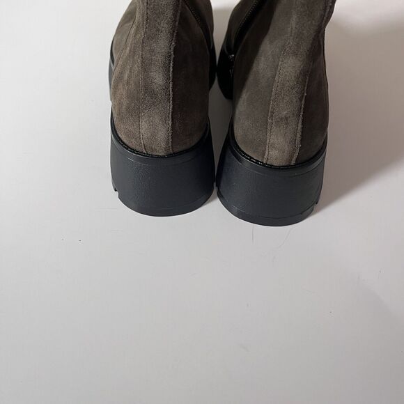 Vince Camuto Green Suede Neframes Zipper Block Heel Ankle Boots Size 8.5M - Picture 9 of 11